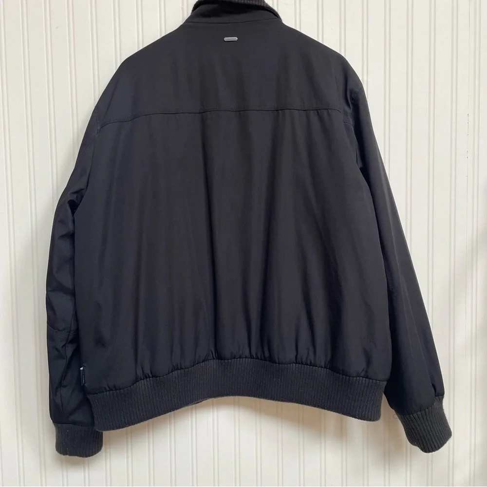 Calvin Klein Quilted Bomber Jacket Men's XL Black Full Zip Pockets Rib Knit Trim - Picture 2 of 7